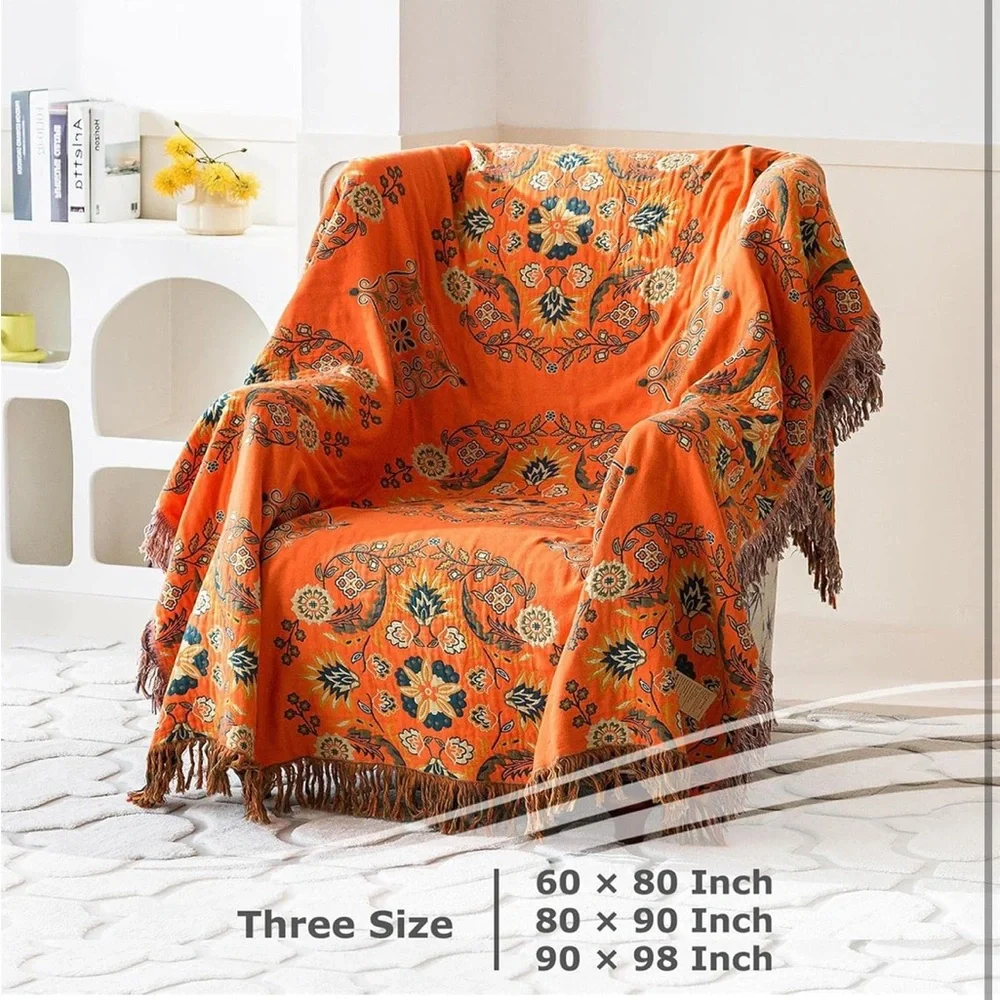 100% Cotton Ultra-Soft Throw Blanket – Rustic Quilt for Bed or Couch